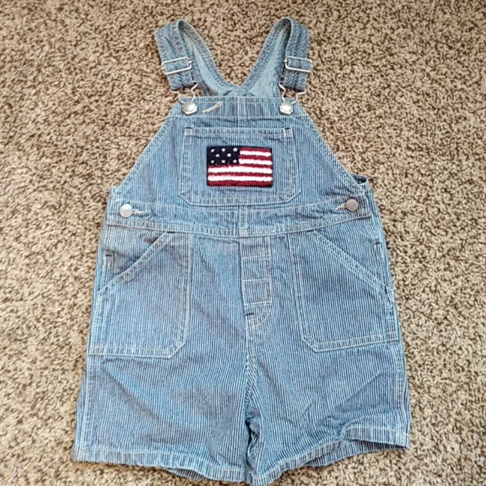 Toddler boy summer overalls.